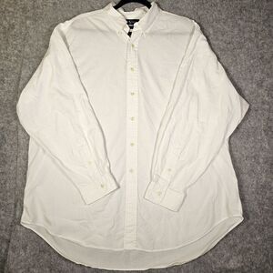 Ralph Lauren Mens White Yarmouth Classic Button Down Shirt Wedding Size 18-35